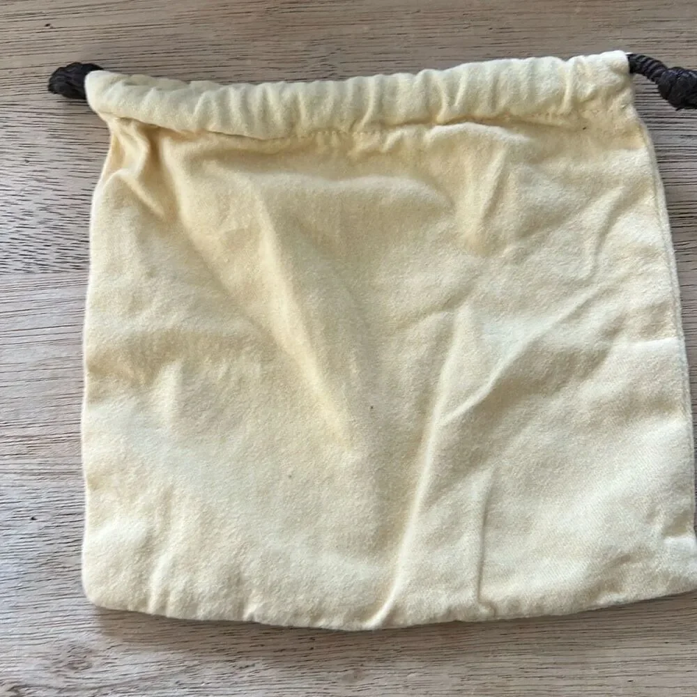 Louis Vuitton beige dust bag small 8x7 brown drawstring